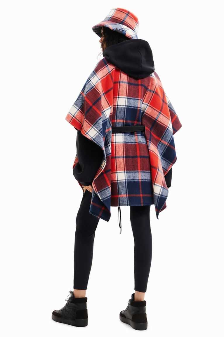 Chaquetas Desigual Patchwork plaid poncho Mujer | CVR401725