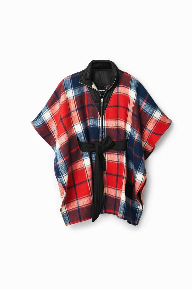 Chaquetas Desigual Patchwork plaid poncho Mujer | CVR401725