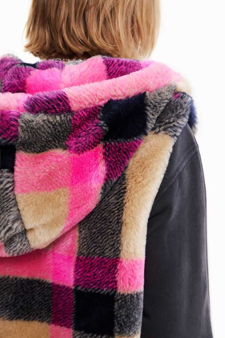 Chaquetas Desigual Plaid fur-effect gilet Mujer | RTK834169