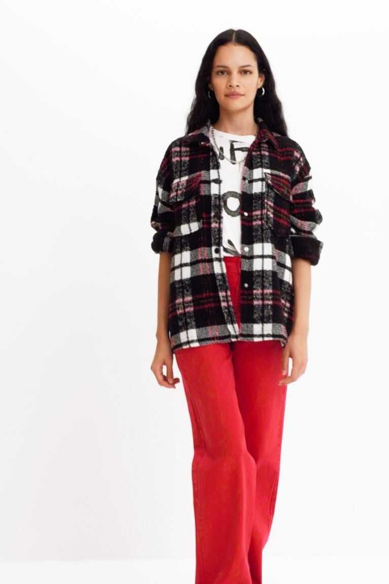 Chaquetas Desigual Plaid straight Mujer | BWR075461