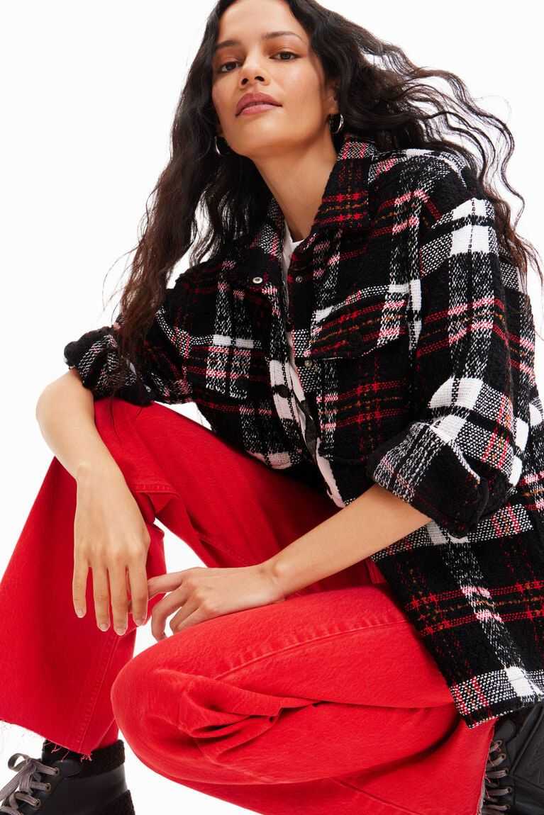 Chaquetas Desigual Plaid straight Mujer | BWR075461