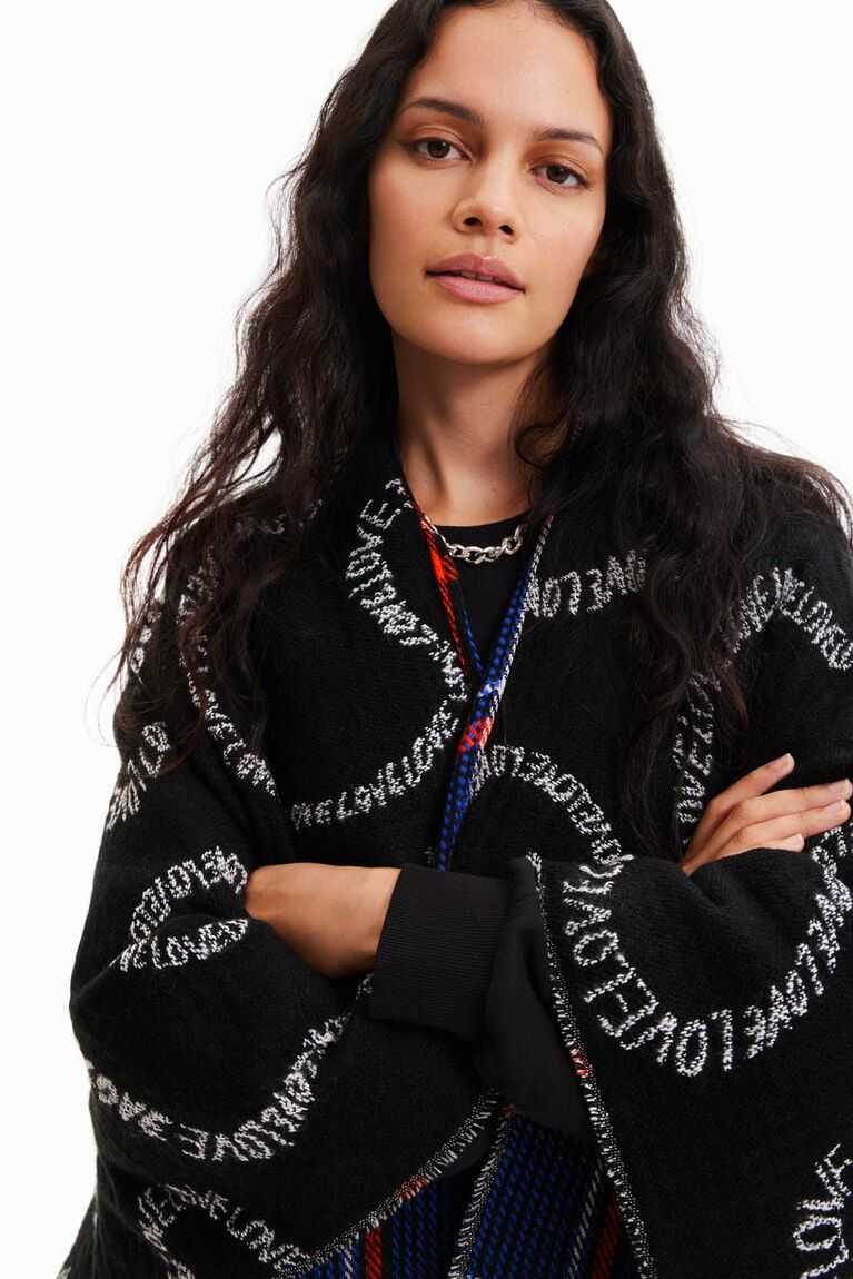 Chaquetas Desigual Reversible plaid poncho Mujer | MOF270534