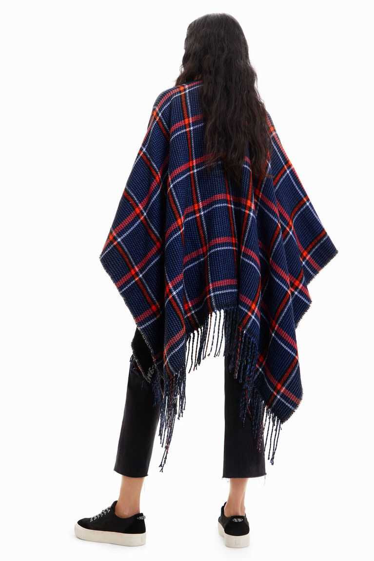 Chaquetas Desigual Reversible plaid poncho Mujer | MOF270534