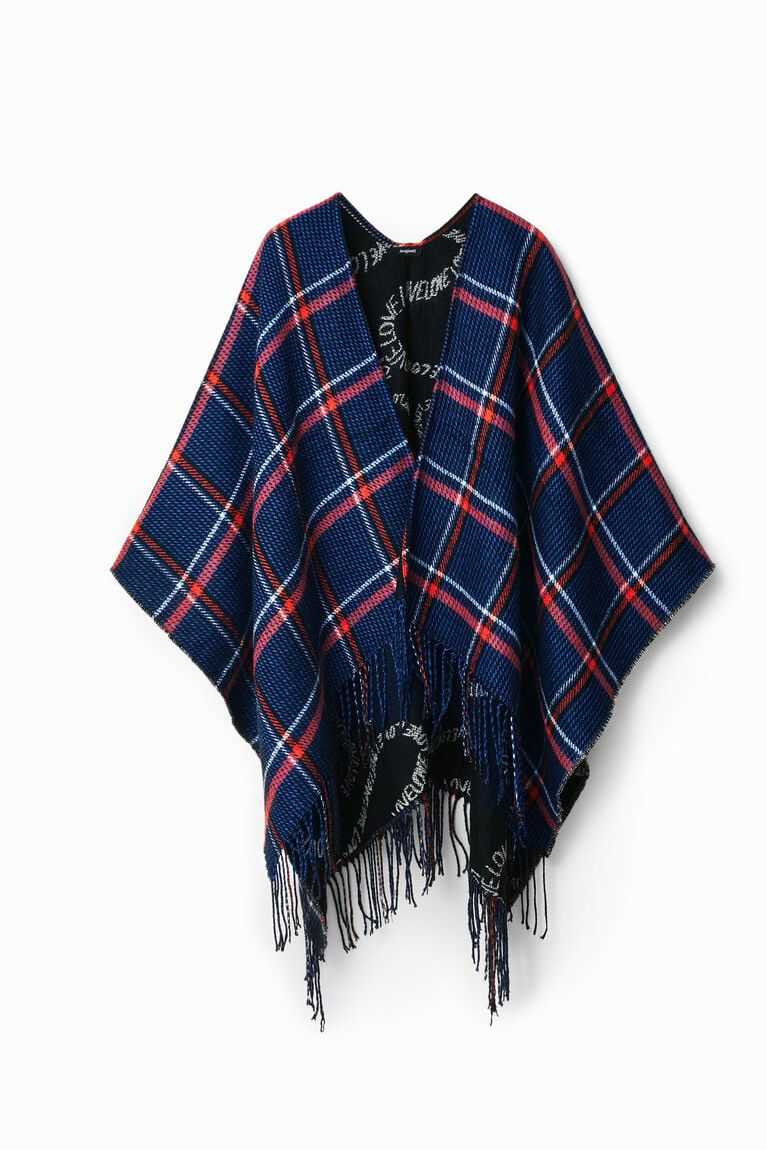 Chaquetas Desigual Reversible plaid poncho Mujer | MOF270534