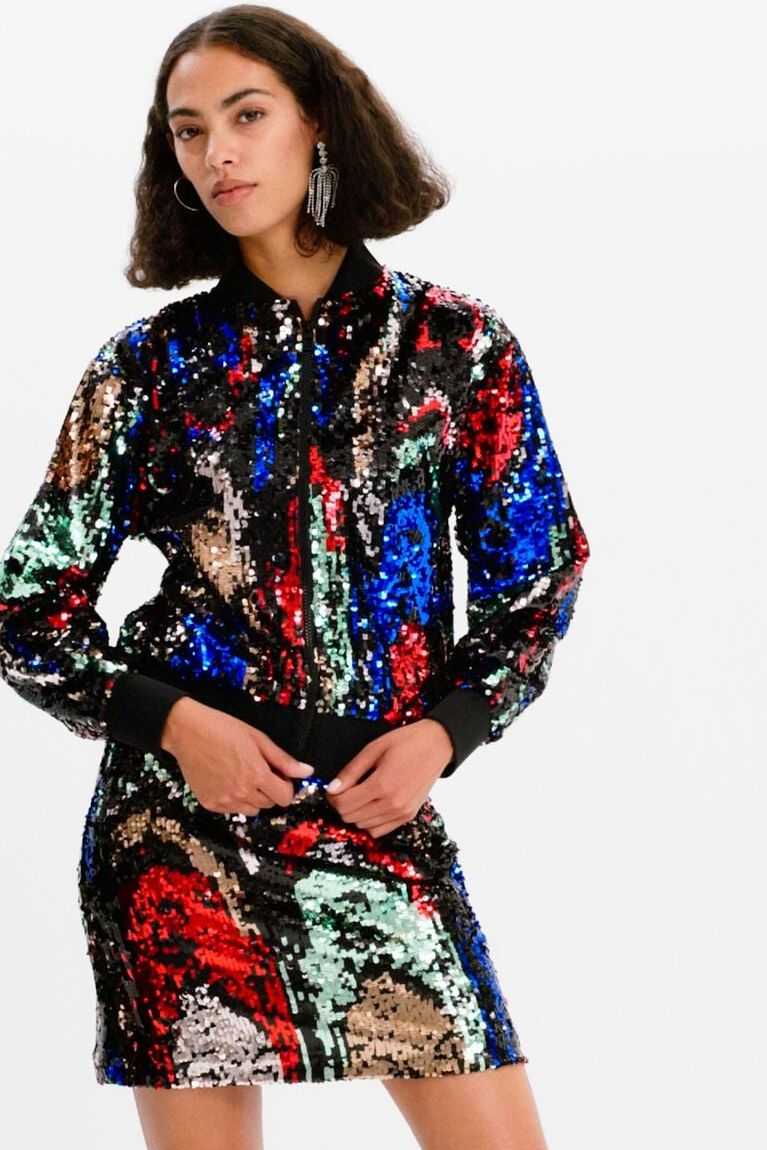 Chaquetas Desigual Sequin bomber Mujer | ZKH918537