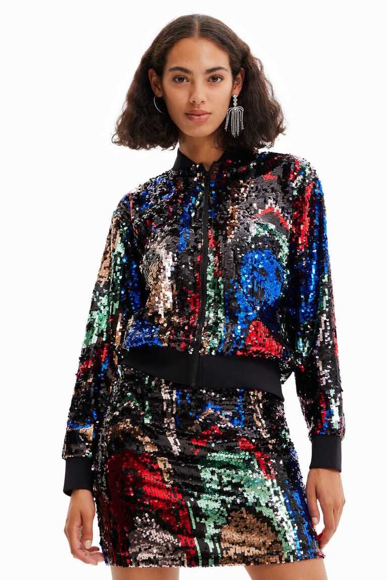 Chaquetas Desigual Sequin bomber Mujer | ZKH918537