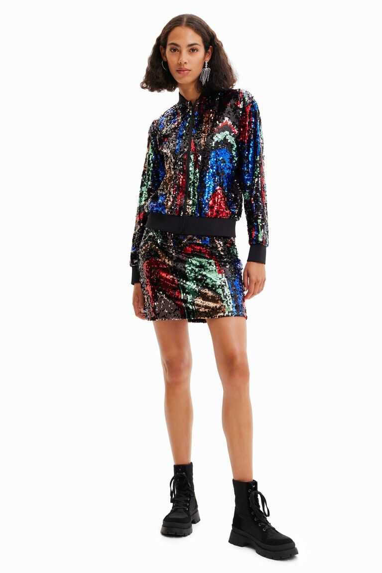 Chaquetas Desigual Sequin bomber Mujer | ZKH918537