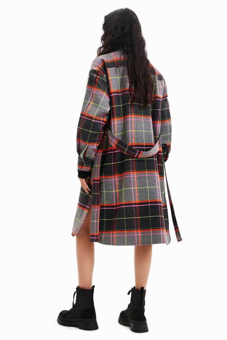 Chaquetas Desigual Tartan overshirt Mujer | VCH107869