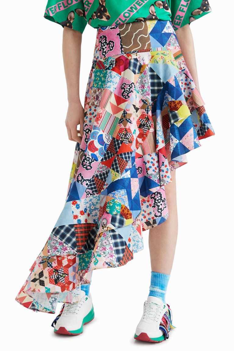 Falda Desigual Johnson Hartig asymmetric patchwork Mujer | DEL162973