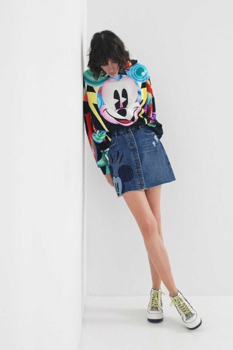 Falda Desigual Mickey Mouse patchwork miniskirt Mujer | DZG849713