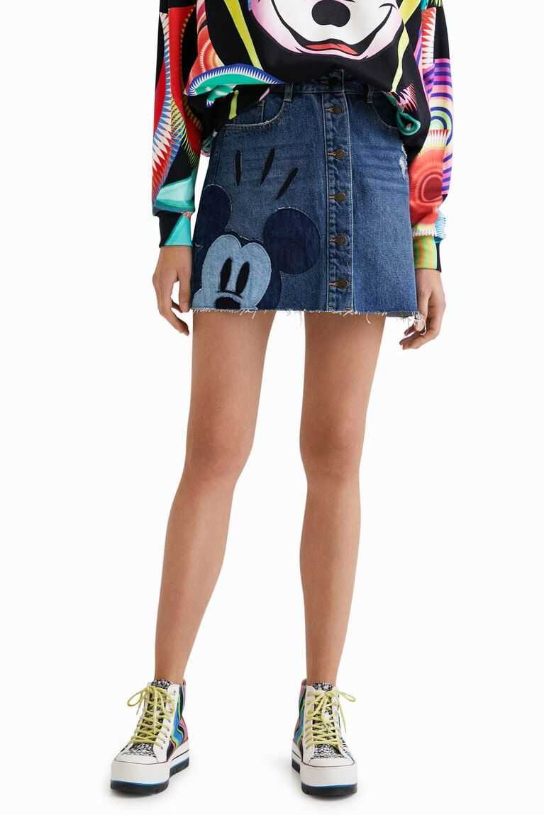 Falda Desigual Mickey Mouse patchwork miniskirt Mujer | DZG849713