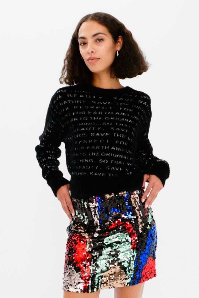 Falda Desigual Sequin slim mini Mujer | SHB745108