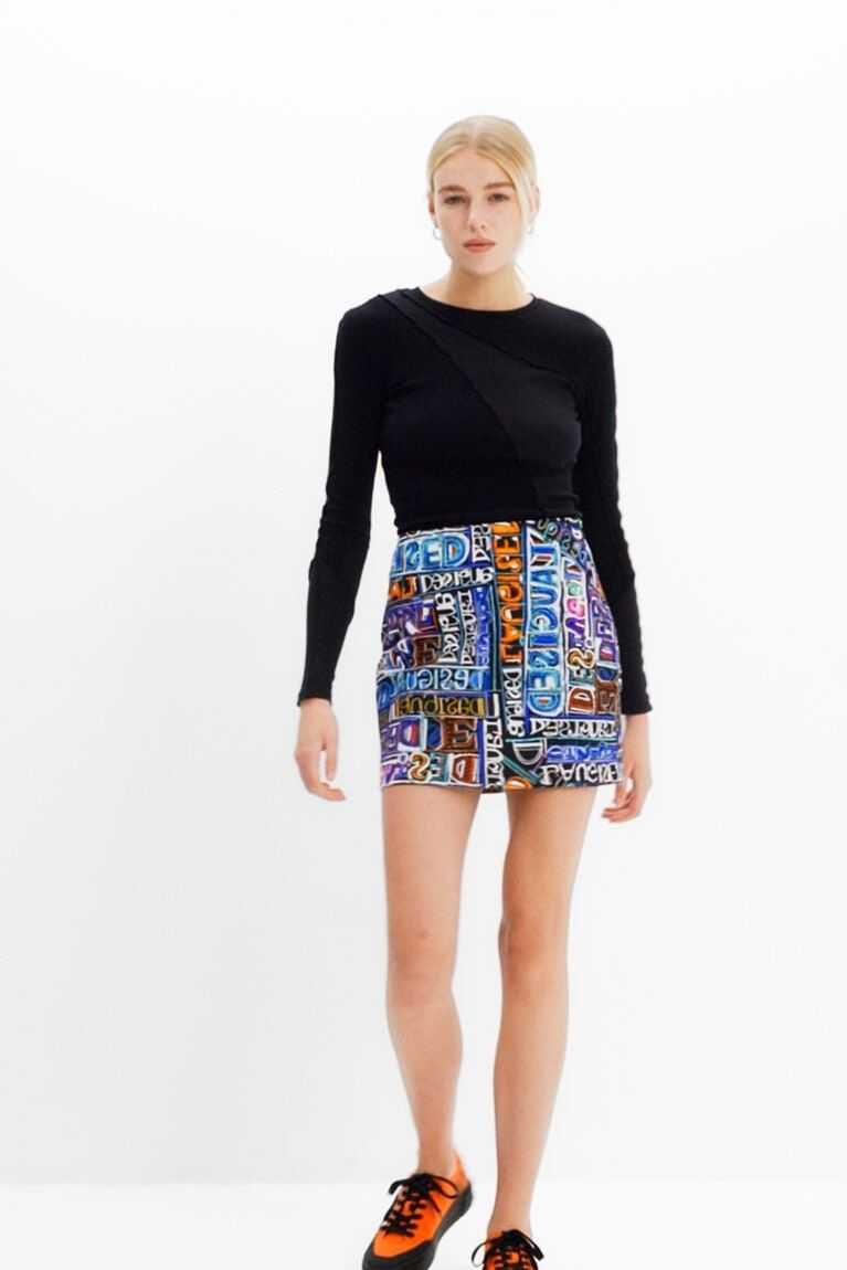 Falda Desigual Slim arty logo mini Mujer | SEF237908