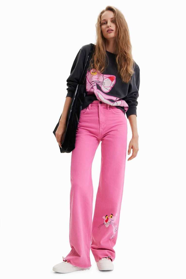 Jeans Desigual Anchos-leg Pink Panther Mujer | GBE274503