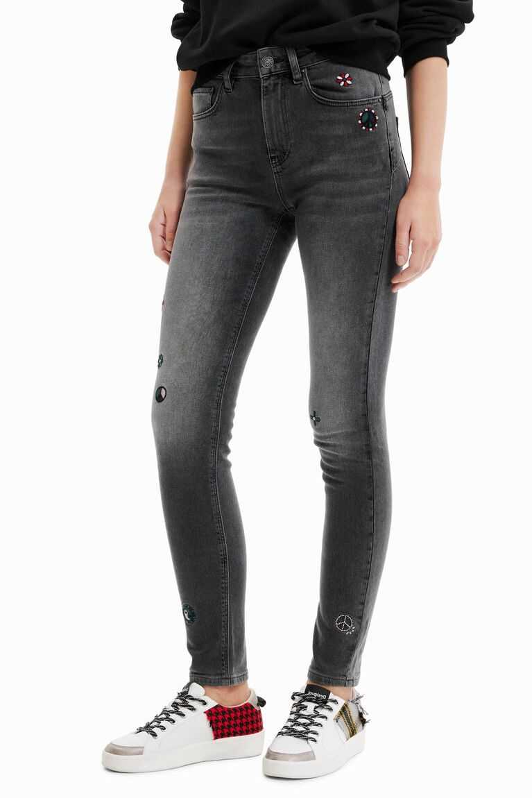 Jeans Desigual Embroidered skinny push-up Mujer | NIW563197