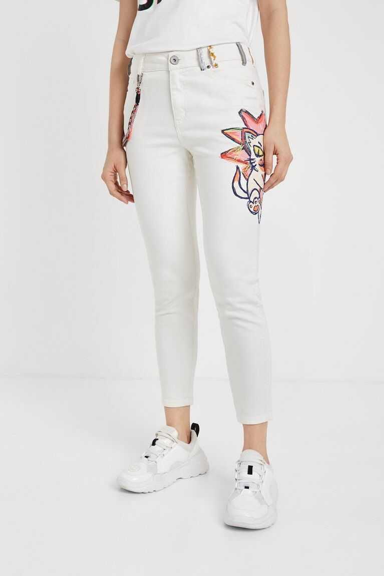 Jeans Desigual Flaco illustration Mujer | LVS537804