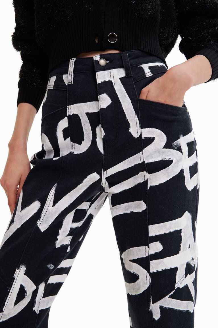 Jeans Desigual Text mom Mujer | PTO583472