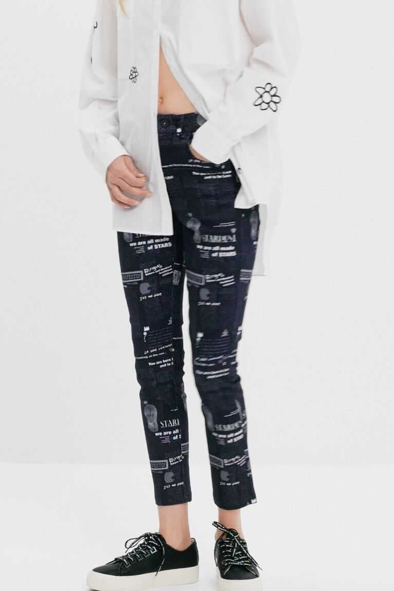 Leggins Desigual Newspaper print slim trousers Mujer | TSG579432