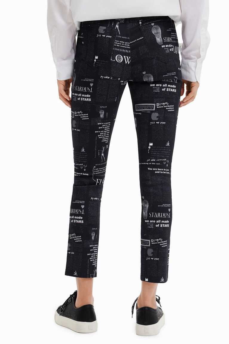 Leggins Desigual Newspaper print slim trousers Mujer | TSG579432