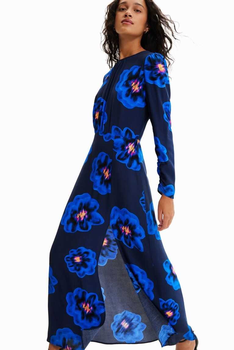 Mono Desigual Long floral slit Mujer | ZPD405831