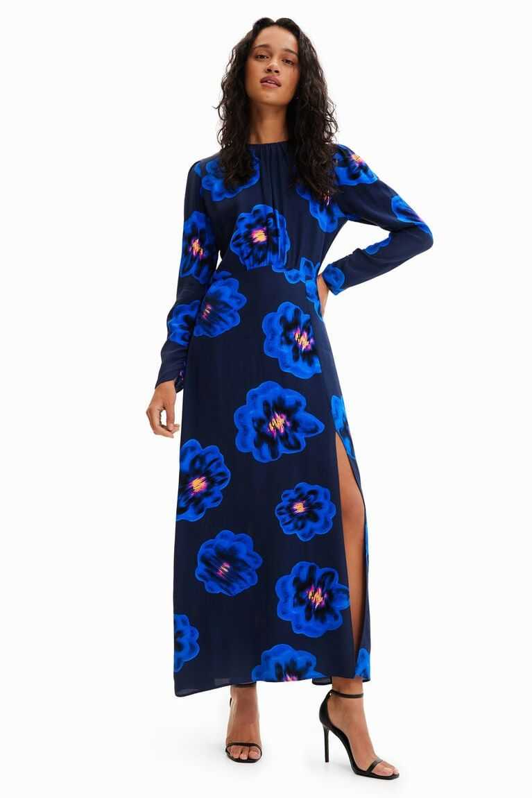 Mono Desigual Long floral slit Mujer | ZPD405831