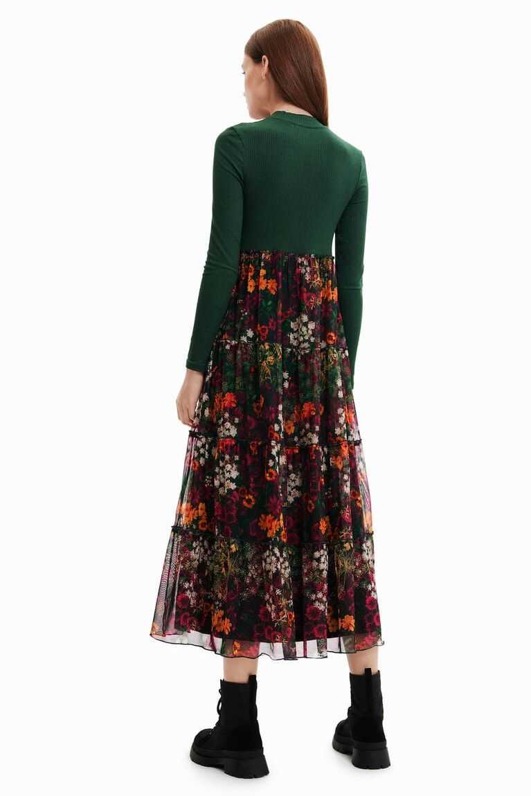 Mono Desigual Long with tulle skirt Mujer | ZSI457839