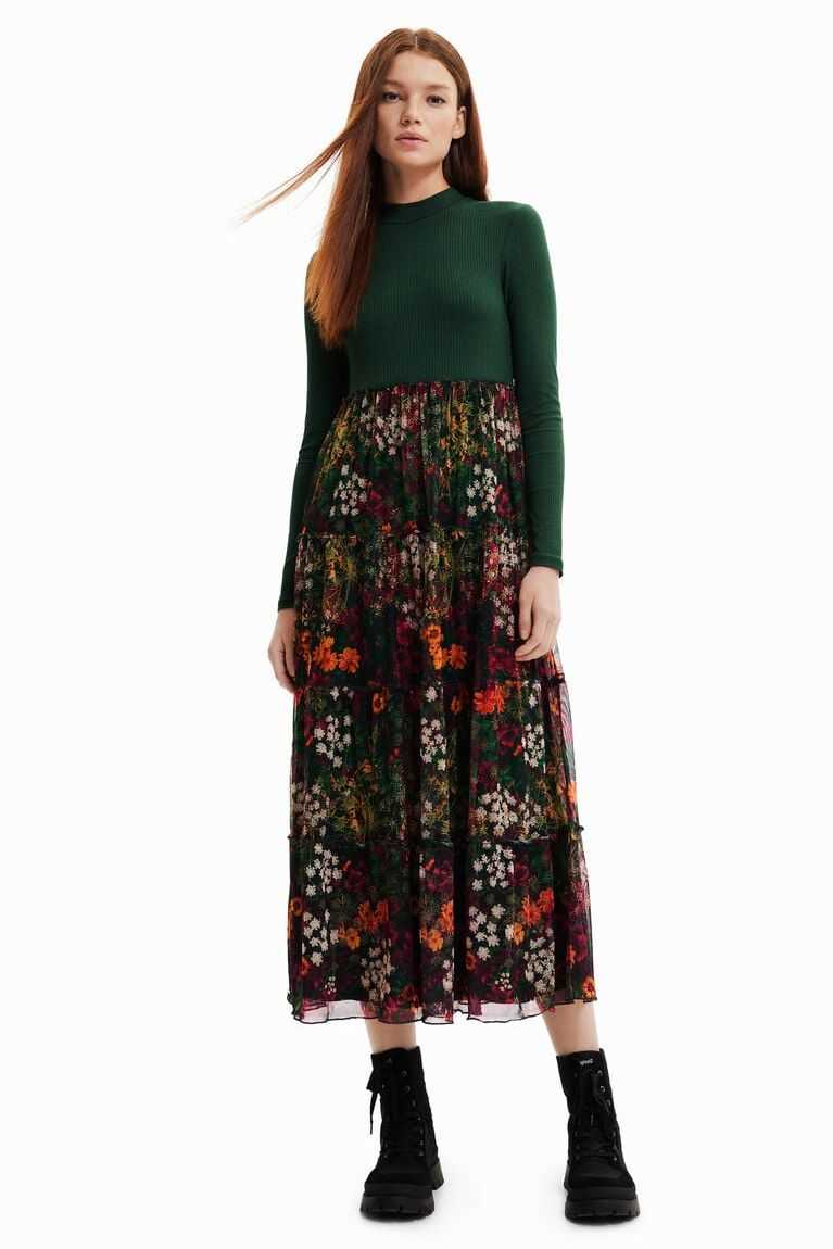 Mono Desigual Long with tulle skirt Mujer | ZSI457839