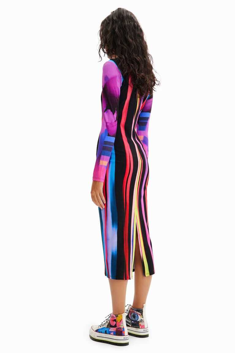 Mono Desigual M. Christian Lacroix slim striped midi Mujer | HZY139425