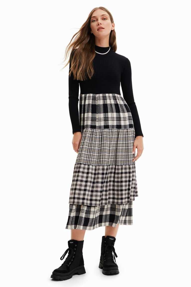 Mono Desigual Midi with plaid skirt Mujer | IAZ561248