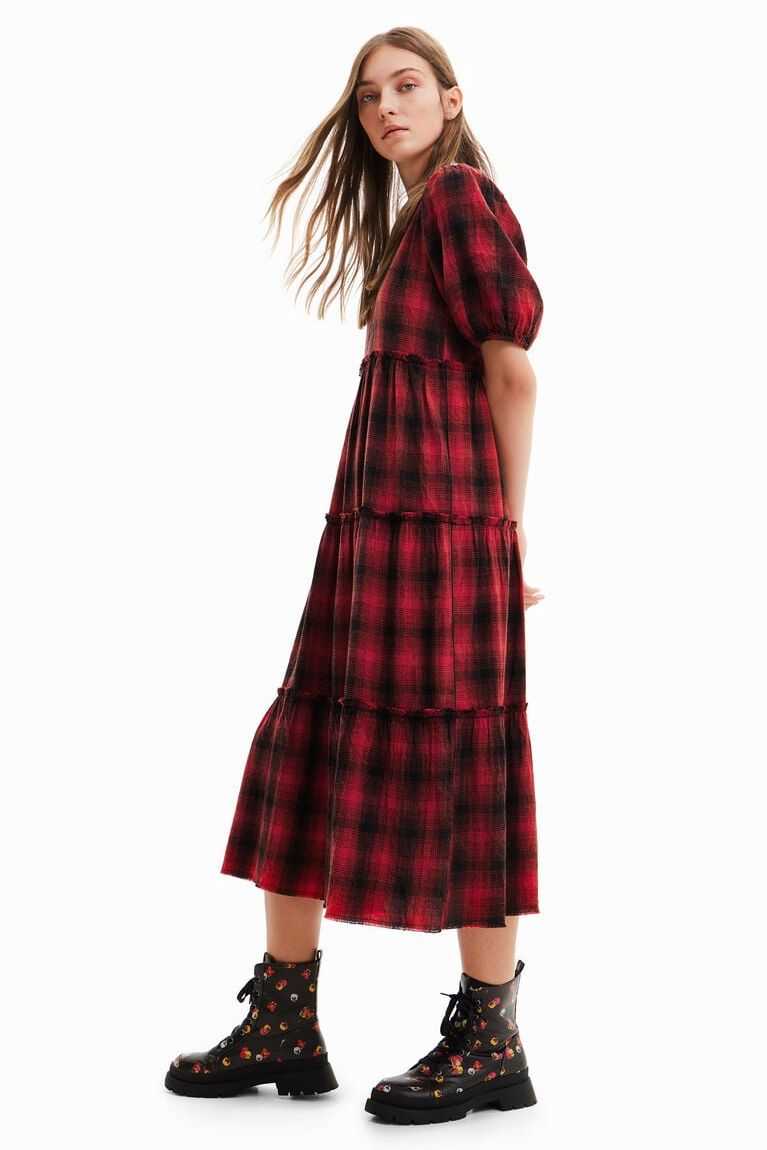 Mono Desigual Plaid midi Mujer | ODH913874