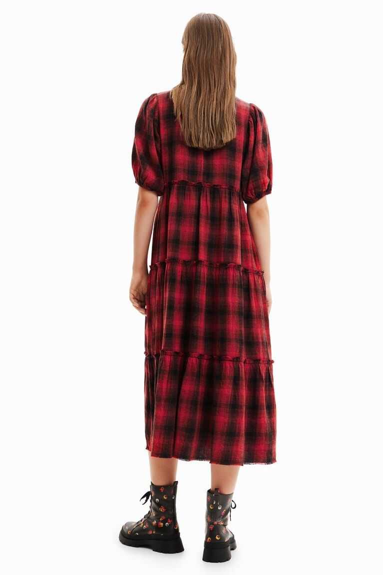 Mono Desigual Plaid midi Mujer | ODH913874