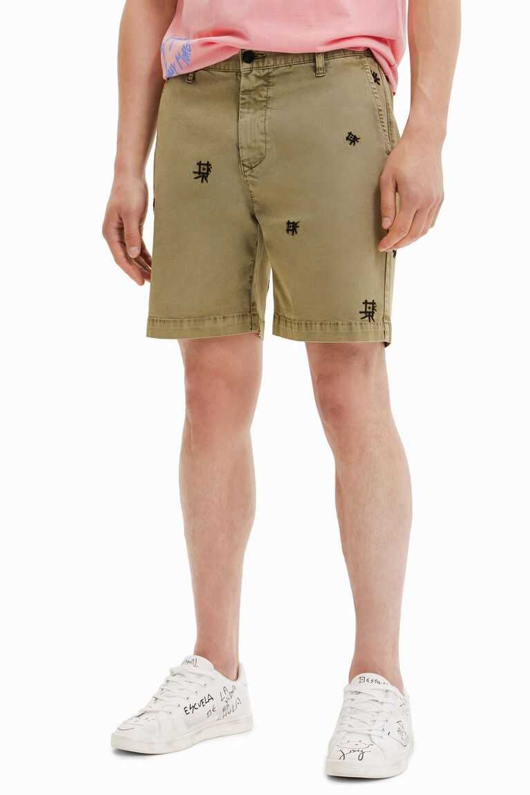 Pantalones Desigual Embroidered Bermuda shorts Hombre | DKS792846