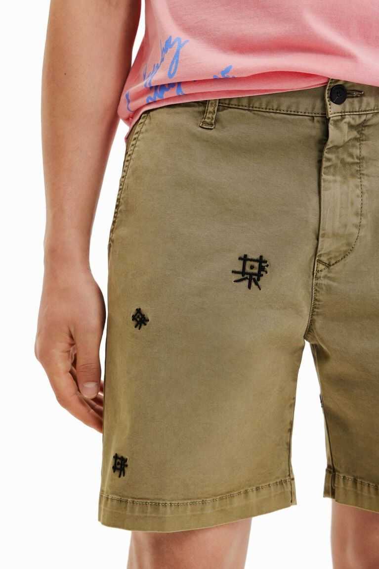 Pantalones Desigual Embroidered Bermuda shorts Hombre | DKS792846