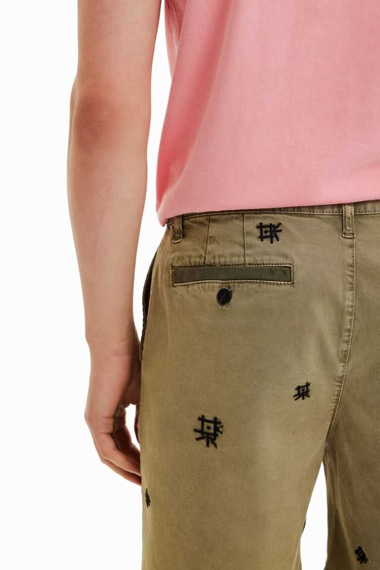 Pantalones Desigual Embroidered Bermuda shorts Hombre | DKS792846