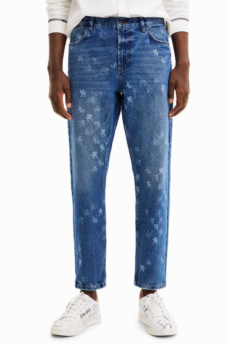 Pantalones Desigual Loose laser print jeans Hombre | LQX132057