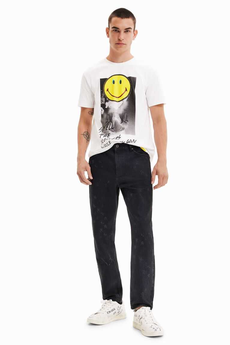 Pantalones Desigual Loose laser-print jeans Hombre | SEH726543