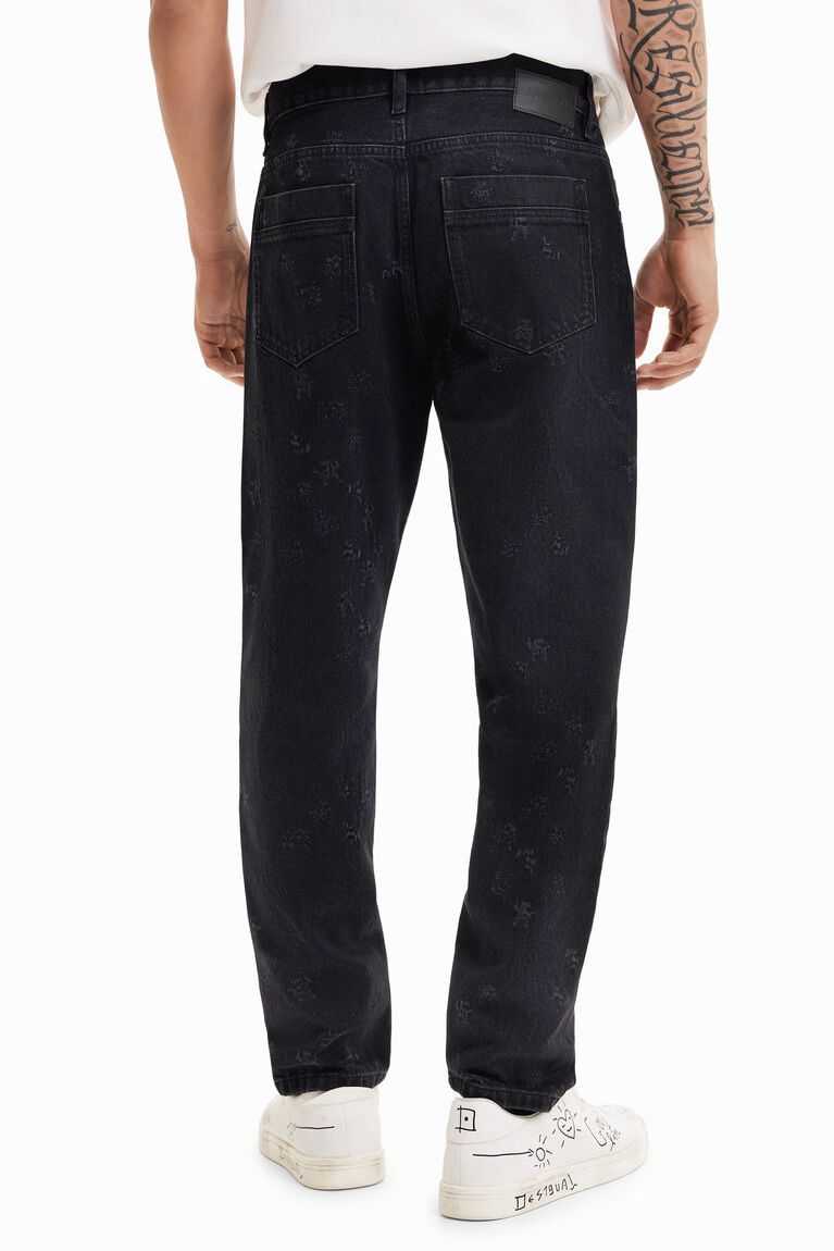 Pantalones Desigual Loose laser-print jeans Hombre | SEH726543