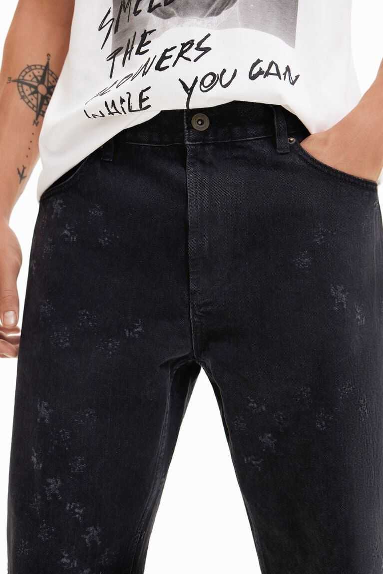 Pantalones Desigual Loose laser-print jeans Hombre | SEH726543