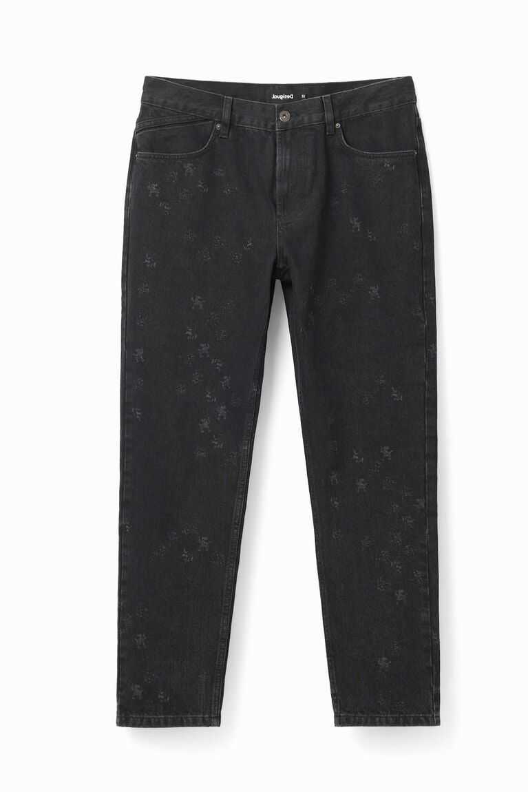 Pantalones Desigual Loose laser-print jeans Hombre | SEH726543