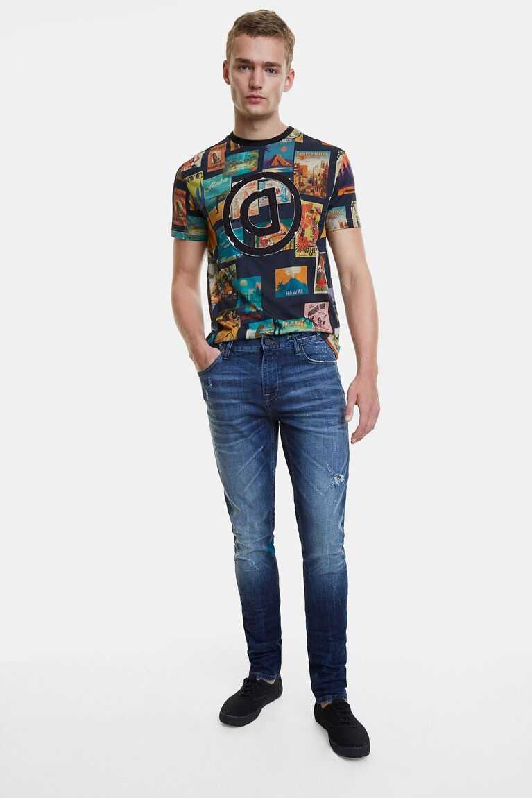 Pantalones Desigual Slim jeans with message Hombre | STV125869