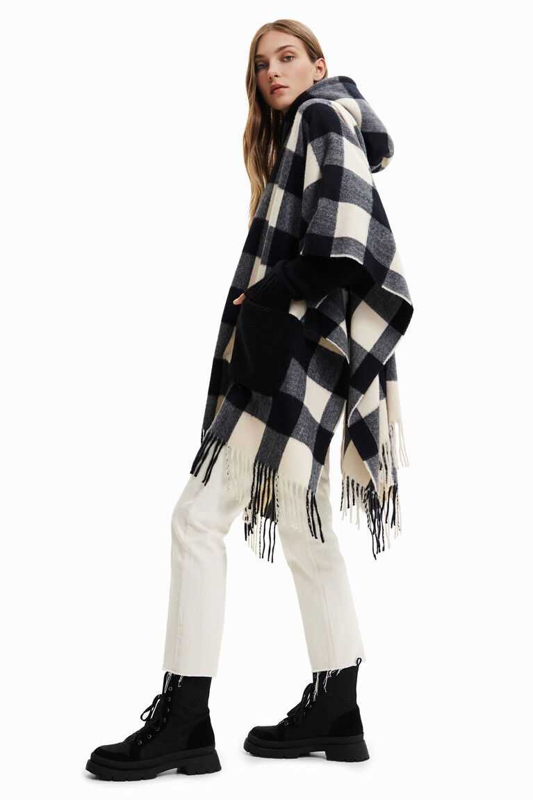 Ponchos Desigual Plaid and fur Mujer | EIR496375