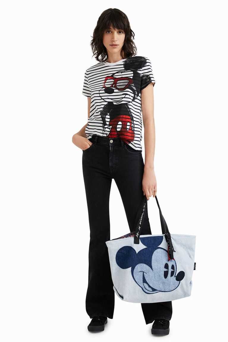 Prendas De Punto Desigual A Rayas Mickey Mouse T-shirt Mujer | SYF715308