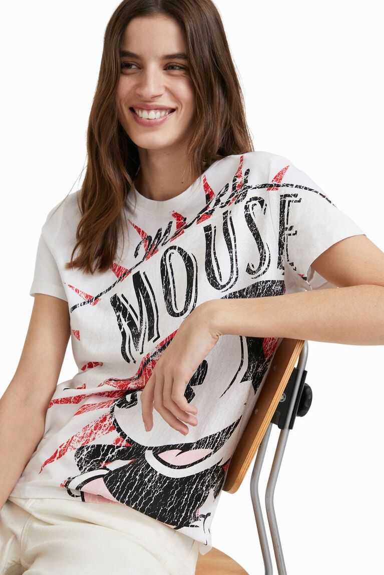 Prendas De Punto Desigual Mickey Mouse T-shirt Mujer | UQG580721