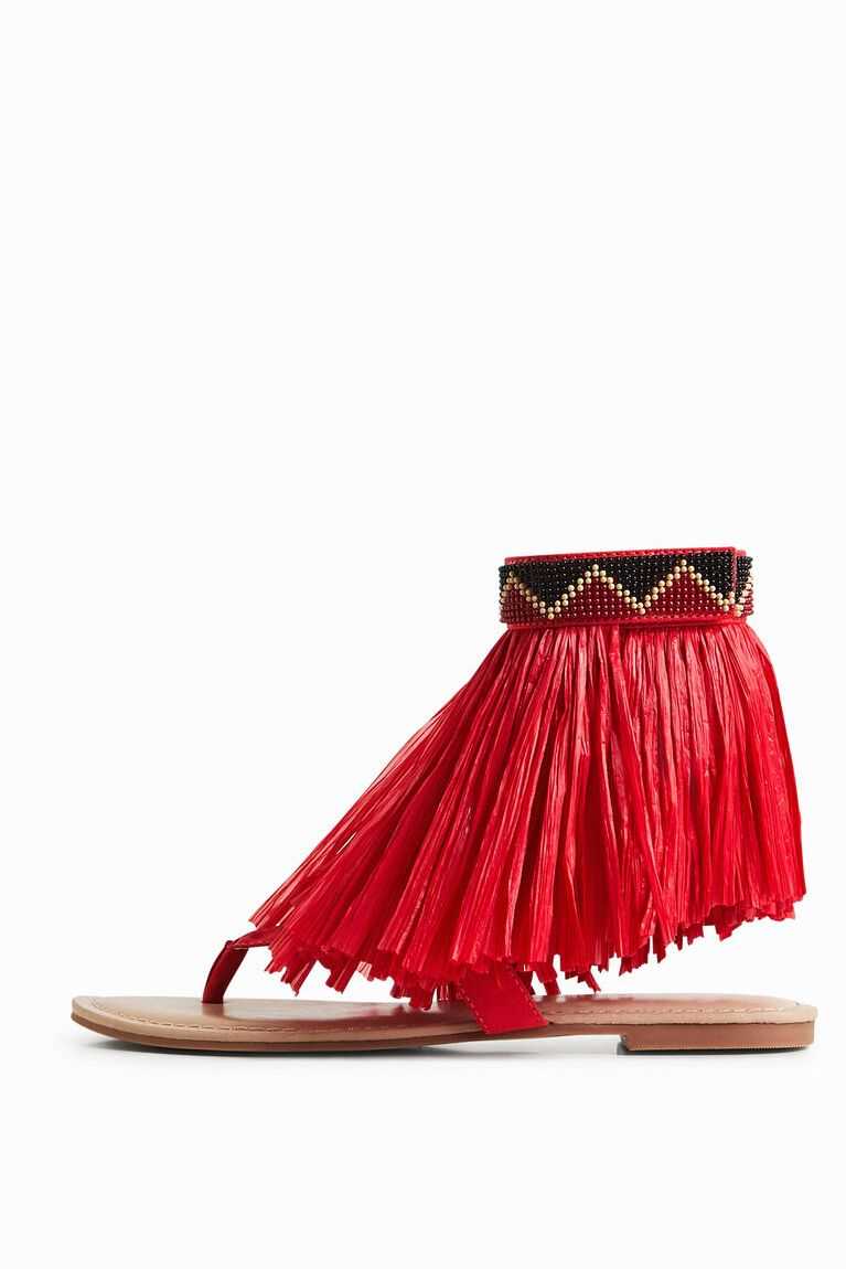 Sandalias Desigual Stella Jean fringed flat Mujer | ACT468523