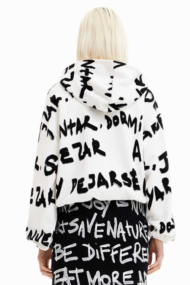 Sudaderas Desigual All-over Manifesto text oversize hoodie Mujer | NYL179356