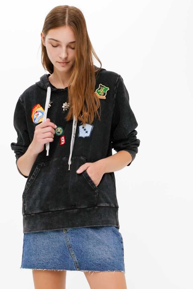 Sudaderas Desigual College patch hoodie Mujer | KAS845027