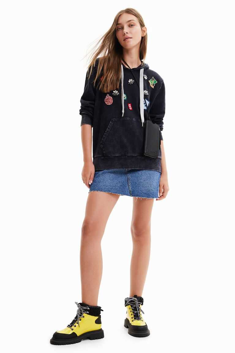 Sudaderas Desigual College patch hoodie Mujer | KAS845027