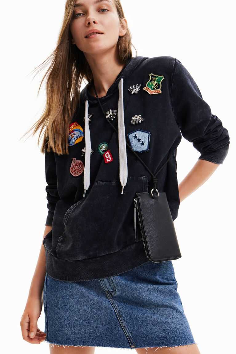 Sudaderas Desigual College patch hoodie Mujer | KAS845027