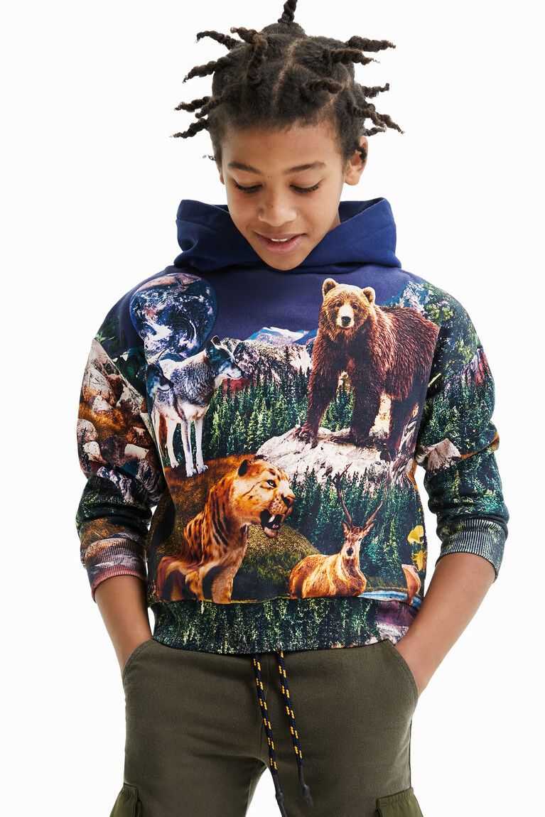 Sudaderas Desigual Digital print animal hoodie Niño | CBS704192