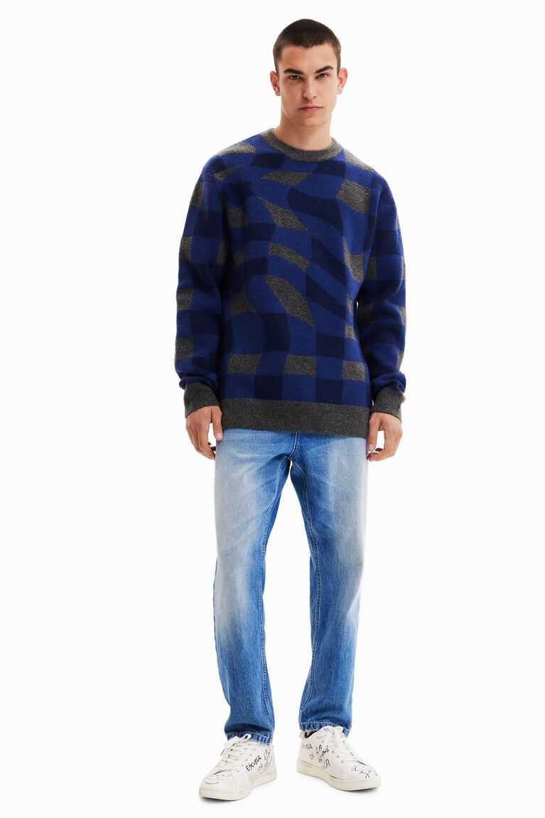 Sudaderas Desigual Loose checkerboard jumper Hombre | QXN198450